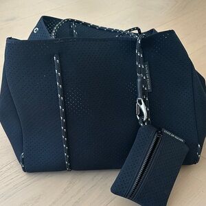 State of Escape Black Neoprene Tote with Zip Pouch